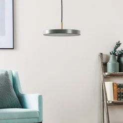 LED-hængelampe Asteria Mini, lysegrøn/messing, Ø 31 cm^UMAGE Outlet