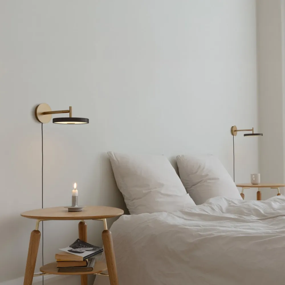 UMAGE LED-væglampe Asteria Short, sort, 25 cm, stik