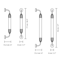 væglampe Lemon Squeeze 2 lyskilder, længde 77 cm, messing^UMAGE Discount