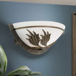 ORION Uplight væglampe Fleur, antik guld