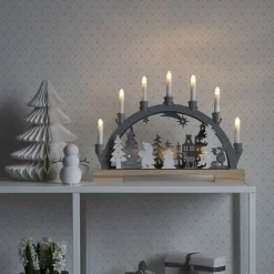 Vandrer i Skoven LED-adventsstage med dyr, træ^Konstsmide Christmas Best