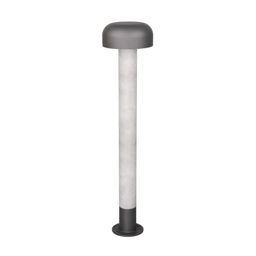 Trio Lighting Vejlampe Fraser, grå/betonlook, aluminium, IP54, højde 84,5 cm