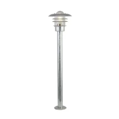 Vejlampe X Conrad, sølv, IP44, højde 51 cm, stål^Searchlight
