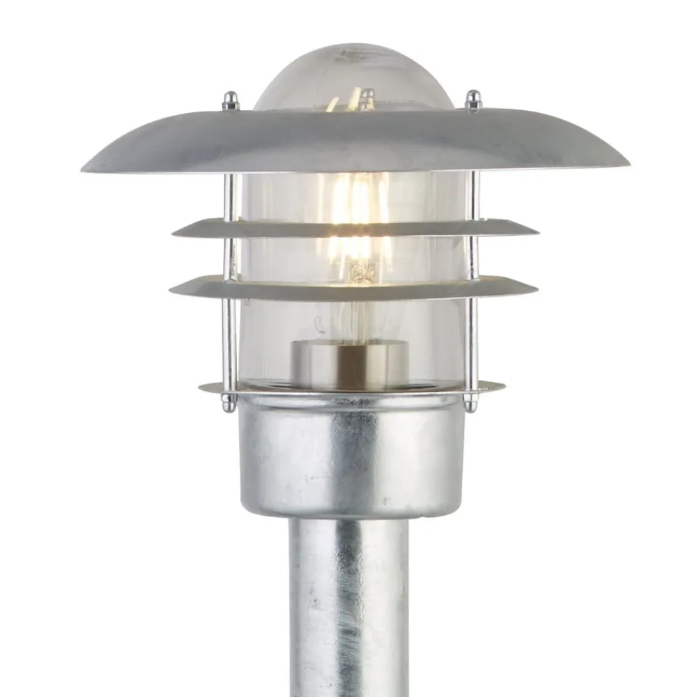 Vejlampe X Conrad, sølv, IP44, højde 51 cm, stål^Searchlight