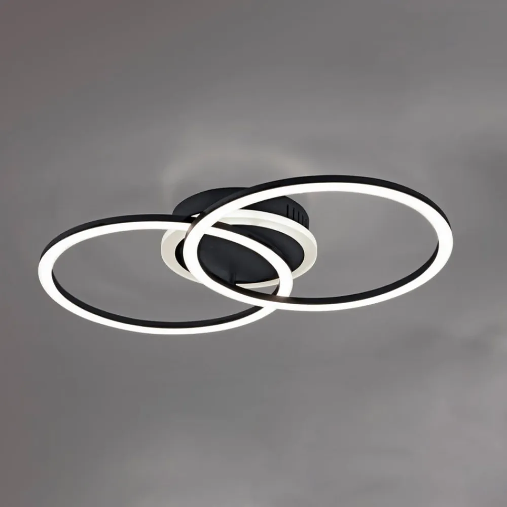 Venida LED-loftlampe i ring-design, sort^Reality Leuchten Outlet