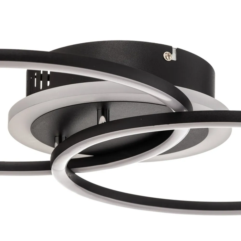 Venida LED-loftlampe i ring-design, sort^Reality Leuchten Outlet