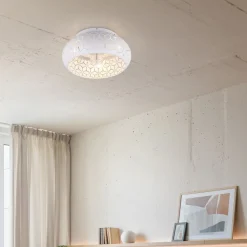 Reality Leuchten Loftventilatorer>Ventilator med lys Bidar, hvid, DC, støjsvag, 50 cm, fjernbetjening