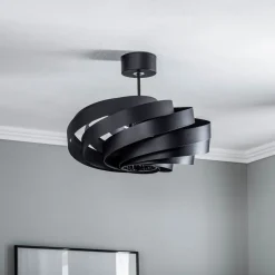 Vento loftlampe, sort, Ø 50 cm, metal, E27^Domiluce New