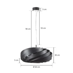 Vento-pendel, sort, Ø 60 cm, metal, E27^Domiluce Outlet