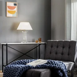 Veronique bordlampe, bred fod, creme/guld^ORION Hot