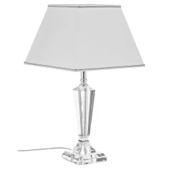 Veronique bordlampe, smal fod, hvid/krom^ORION Online