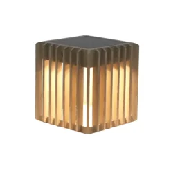 Verti LED solcellebordlampe, teakgrå, 3.000 K, 300 lm^Les Jardins Best