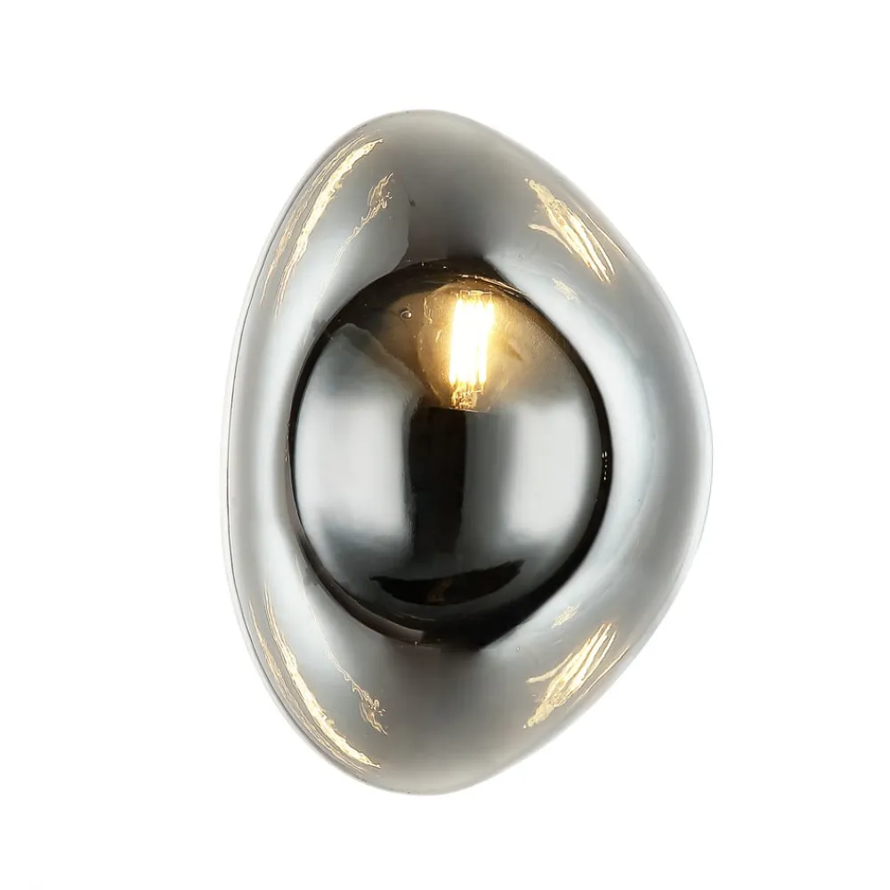 Zambelis Væglampe 22048, kromfarvet, glas, højde 27,5 cm, E14