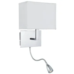 Searchlight Væglampe 6519 med LED-læselampe, krom