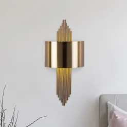 Opviq Væglampe 619-A, antik guldfarve, metal, højde 75 cm