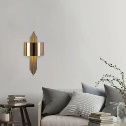 Opviq Væglampe 619-A, antik guldfarve, metal, højde 75 cm