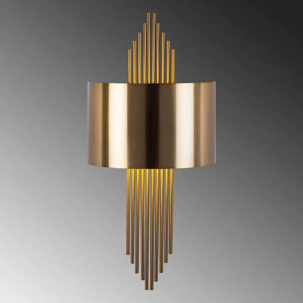 Opviq Væglampe 619-A, antik guldfarve, metal, højde 75 cm