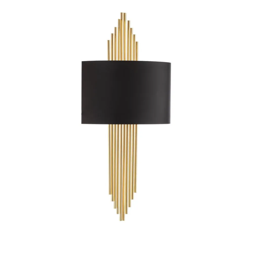 Opviq Væglampe 616-A, sort med gyldne stænger