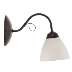 Lamkur Væglampe Adoro med glasskærm, brun