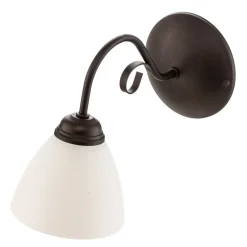 Lamkur Væglampe Adoro med glasskærm, brun