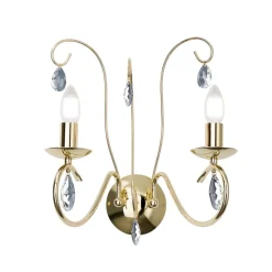 ORION Væglampe Alessia 2 lyskilder krystalglas guld