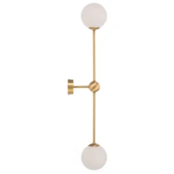 Væglampe Alison, 2 lyskilder, messing/hvid, 89 cm^ALDEX New