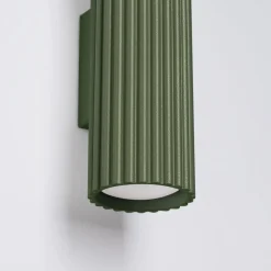 SOLLUX LIGHTING Væglampe ALORA, højde 30 cm, olivengrøn, metal, 2 x GU10