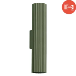 SOLLUX LIGHTING Væglampe ALORA, højde 30 cm, olivengrøn, metal, 2 x GU10