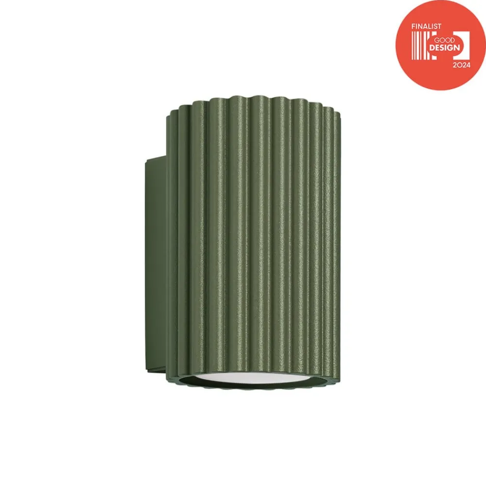 SOLLUX LIGHTING Væglamper|Væglamper>Væglampe ALORA, højde 10 cm, olivengrøn, metal, 1 x GU10
