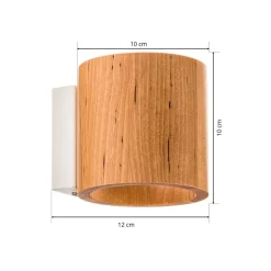 Væglampe Ara som cylinder i træ^SOLLUX LIGHTING Sale
