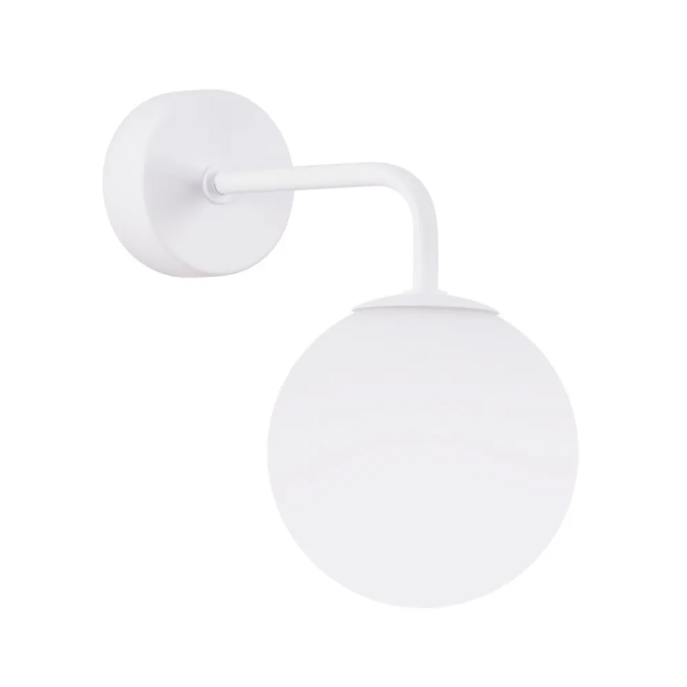 SOLLUX LIGHTING Væglampe Astral, hvid, udspring 22 cm, stål/glas