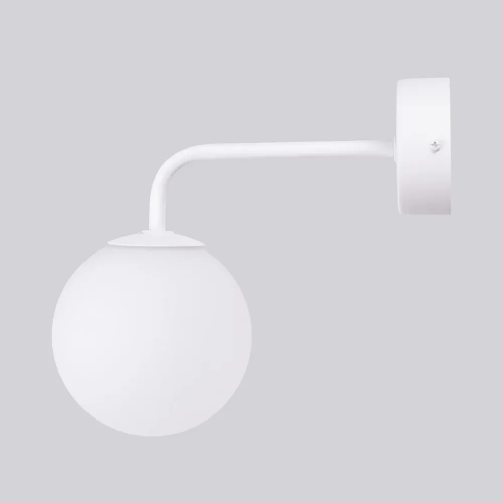 SOLLUX LIGHTING Væglampe Astral, hvid, udspring 22 cm, stål/glas