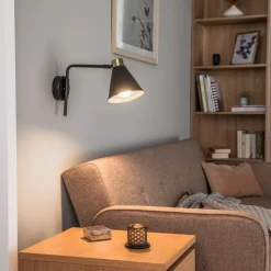 Euluna Væglamper>Væglampe Avalone udhæng 34 cm sort/messing