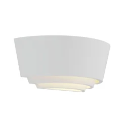 Væglampe Azriel i gips, hvid, halvrund, 3 niveauer^Lindby Online