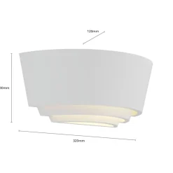 Væglampe Azriel i gips, hvid, halvrund, 3 niveauer^Lindby Online