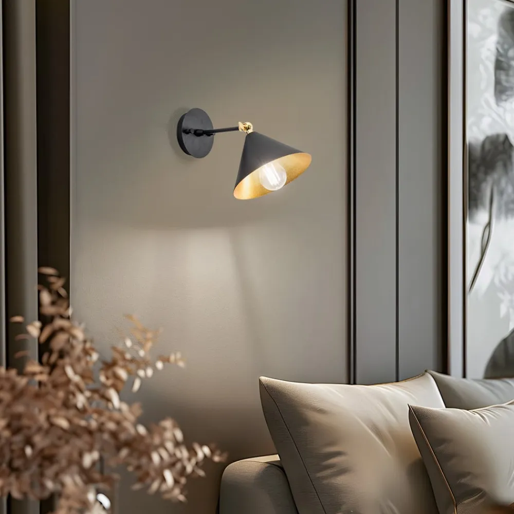 Opviq Væglampe Berceste 185-A sort/guld