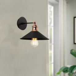 Væglampe Berceste N-663, sort/kobber, jern, Ø 24 cm^Opviq New