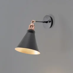 Væglampe Berceste, sort/guld, metal, højde 29 cm^Opviq Online