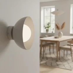 Væglampe Bibi K1, grå, stål/glas, Ø 18 cm^EMIBIG LIGHTING Discount