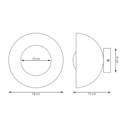 Væglampe Bibi K1, grå, stål/glas, Ø 18 cm^EMIBIG LIGHTING Discount