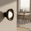 EMIBIG LIGHTING Væglamper|Væglamper>Væglampe Bibi K1, sort, stål/glas, Ø 18 cm