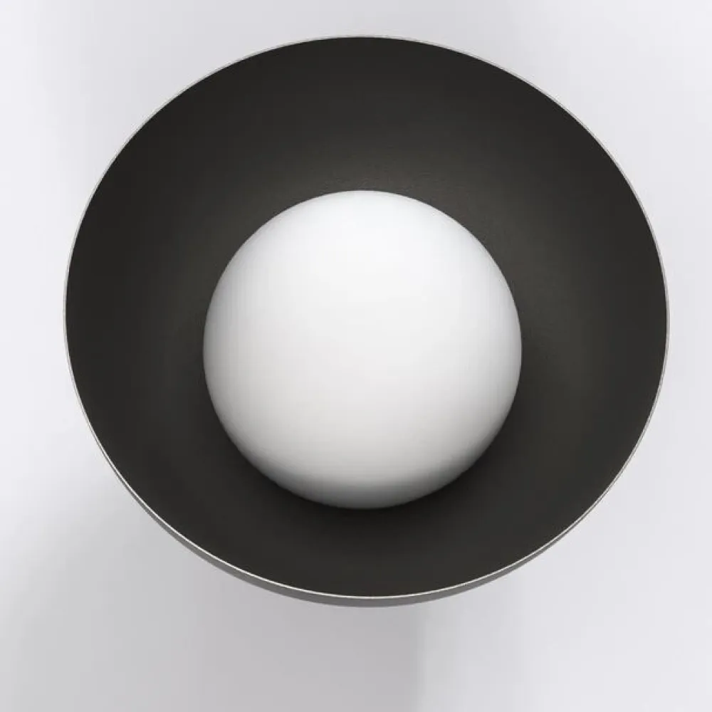 EMIBIG LIGHTING Væglamper|Væglamper>Væglampe Bibi K1, sort, stål/glas, Ø 18 cm