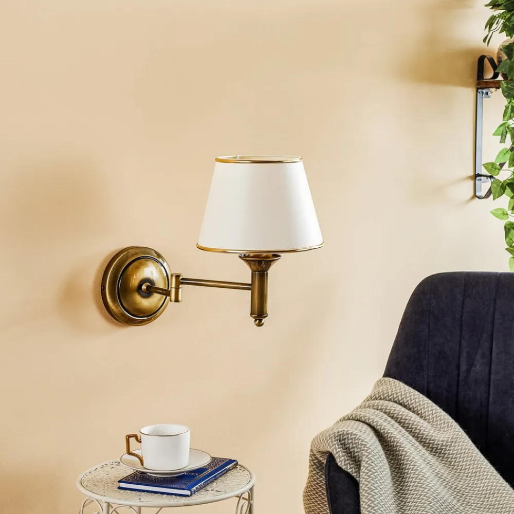 Jupiter Væglamper|Væglamper>Væglampe Birmingham patineret med ledbar arm