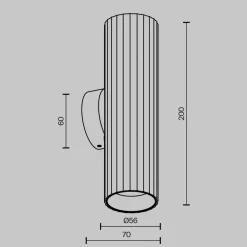 Væglampe Calipso, sort, højde 20 cm metal 2xGU10 op/ned^Maytoni Clearance