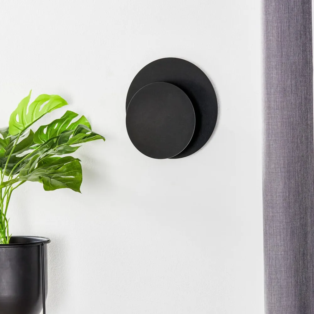 Væglampe Circle i rund form, sort^EMIBIG LIGHTING Hot
