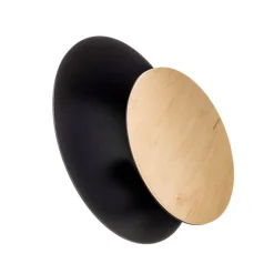 Væglampe Circle i sort med trædekorplade^EMIBIG LIGHTING Discount