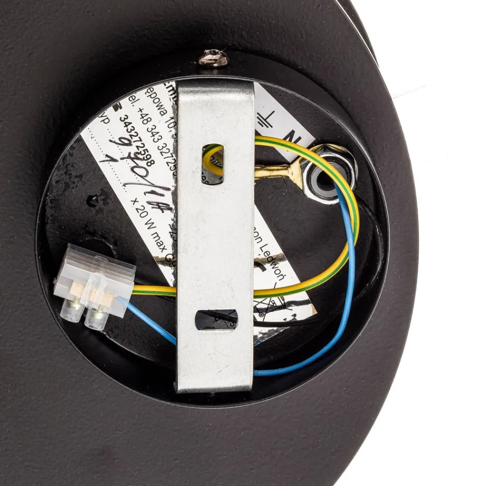 Væglampe Circle i sort med trædekorplade^EMIBIG LIGHTING Discount