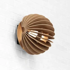 Væglampe Clay, Ø 23 cm, birkfiner, plan, E27^MCJ Clearance