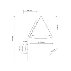 Væglampe Cono, 1 lyskilde, sort, E27^TK Lighting Online