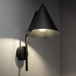 Væglampe Cono, 1 lyskilde, sort, E27^TK Lighting Online